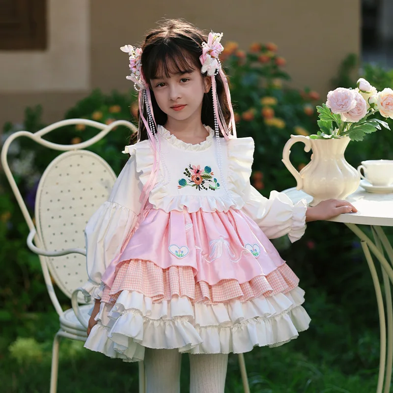 New Children's Lolita Princess Dress Girl's Birthday Ball Wedding Evening Dress