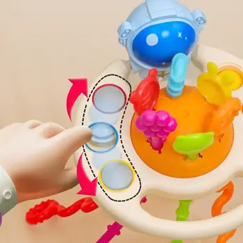 Baby Sensory Toys Montessori Food Grade Silicone Pull String Activity Toy Montessori Pull String Toy For Motor Skills Tactile 4