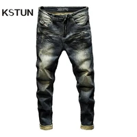 Jeans Mens Denim Pants Slim Fit Retro Stretch 2024 Spring and Autumn Trousers for Man Streetwear Moto Biker Jeans High Quality 1
