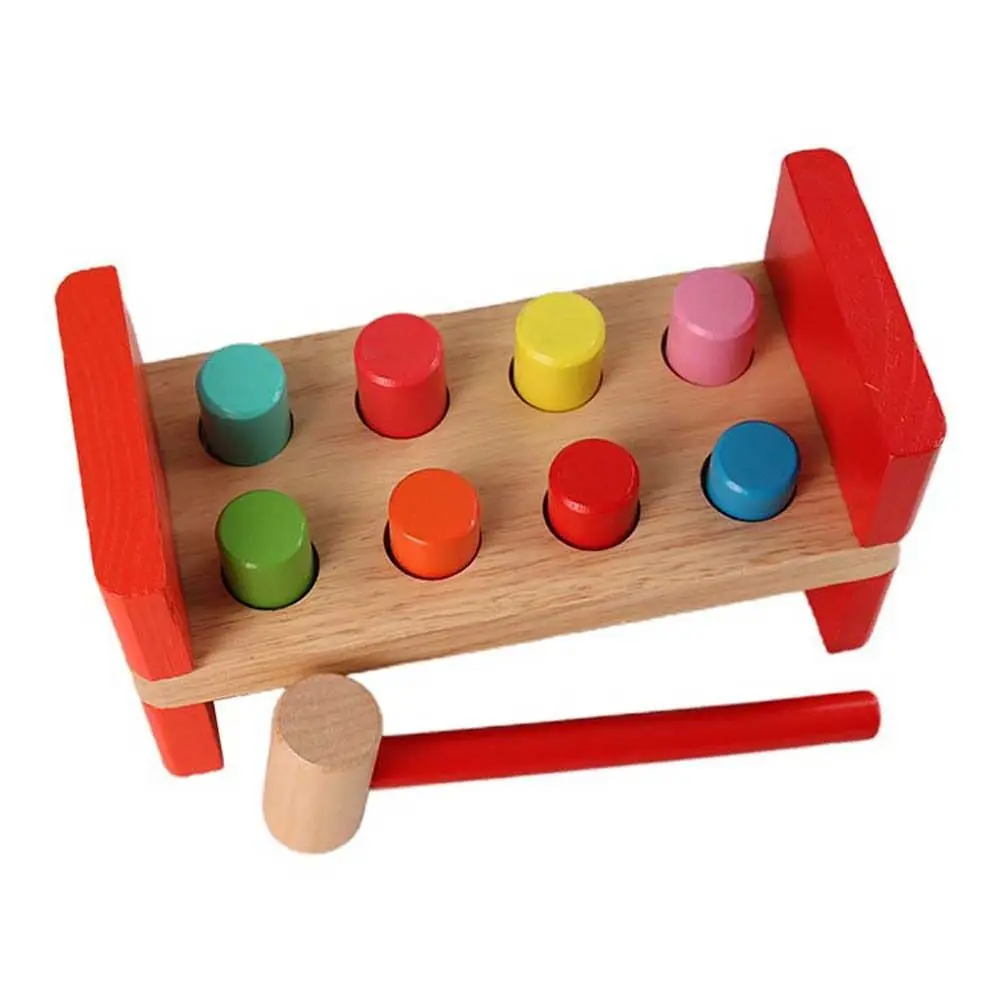 Fine Motor Training Wooden Hammer Toy Sensory Game Color Cognition Montessori Toy Colorful Geometric Figure Early Education Toy