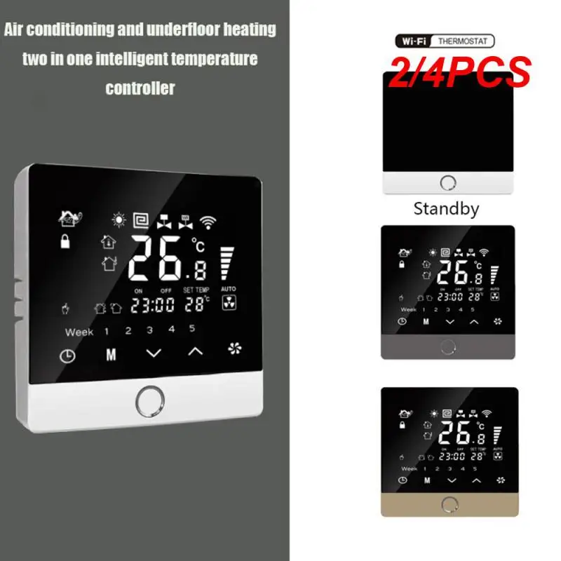 

2/4PCS Wifi Thermostat Stylish Easy Installation Precise Temperature Control Energy-saving Smart Floor Heating Compact