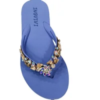 Slippers Women Glitter Flip Flops  Summer 2023 Fashion Outdoor Rhinestone Chain Wedge Beach Slippers Jelly Hawaiian Flat Sandals - Image 3