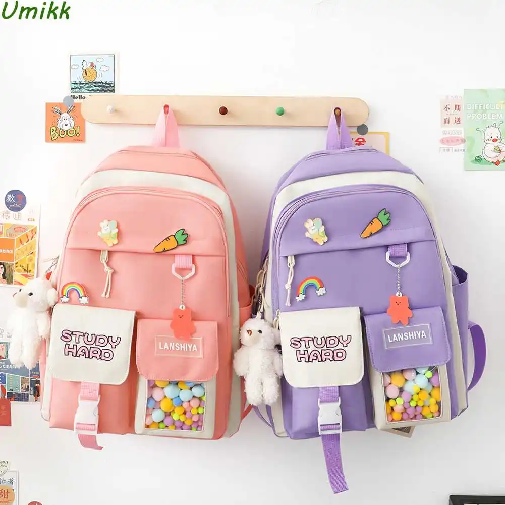 

5 шт./комплект, Женский нейлоновый рюкзак для книг