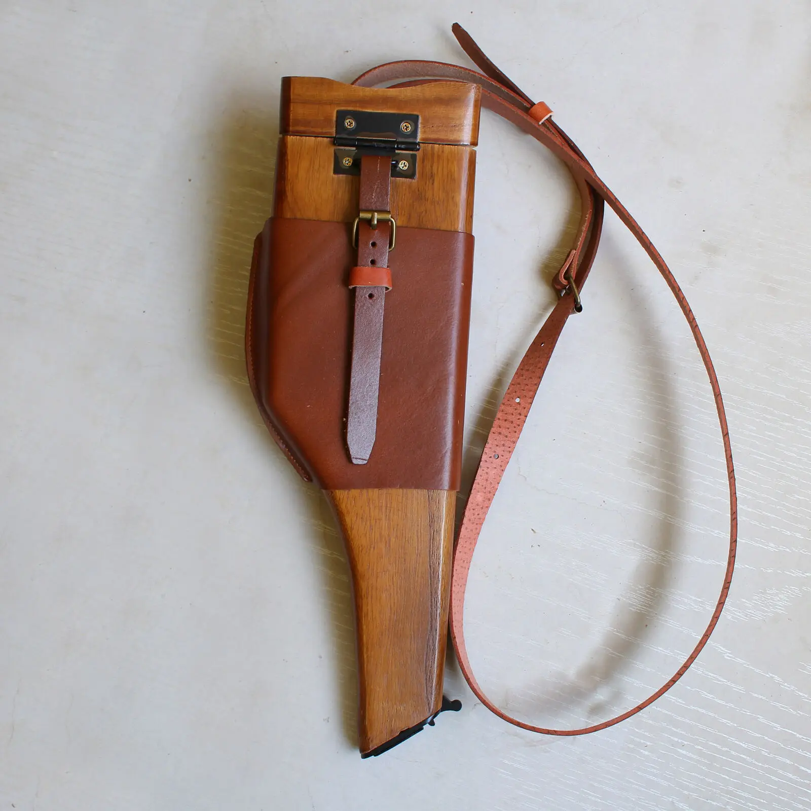 WW2 BROOMHANDLE GERMAN MAUSER C96 WOOD SHOULDER HOLSTER BUTT STOCK
