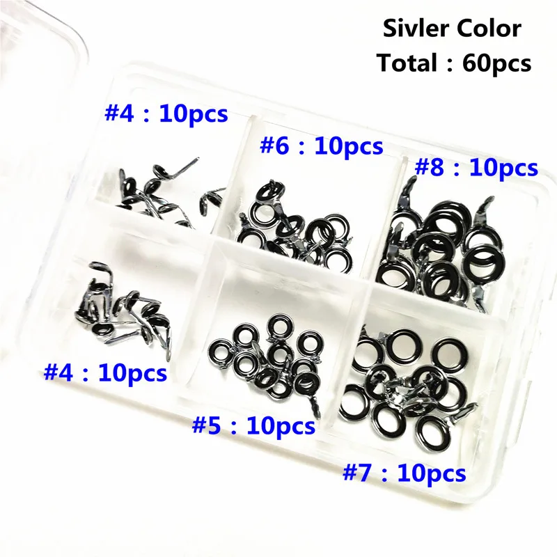 Fishing rod guide for light spinning casting fly fishing rod DIY repair 1 box 60PCs