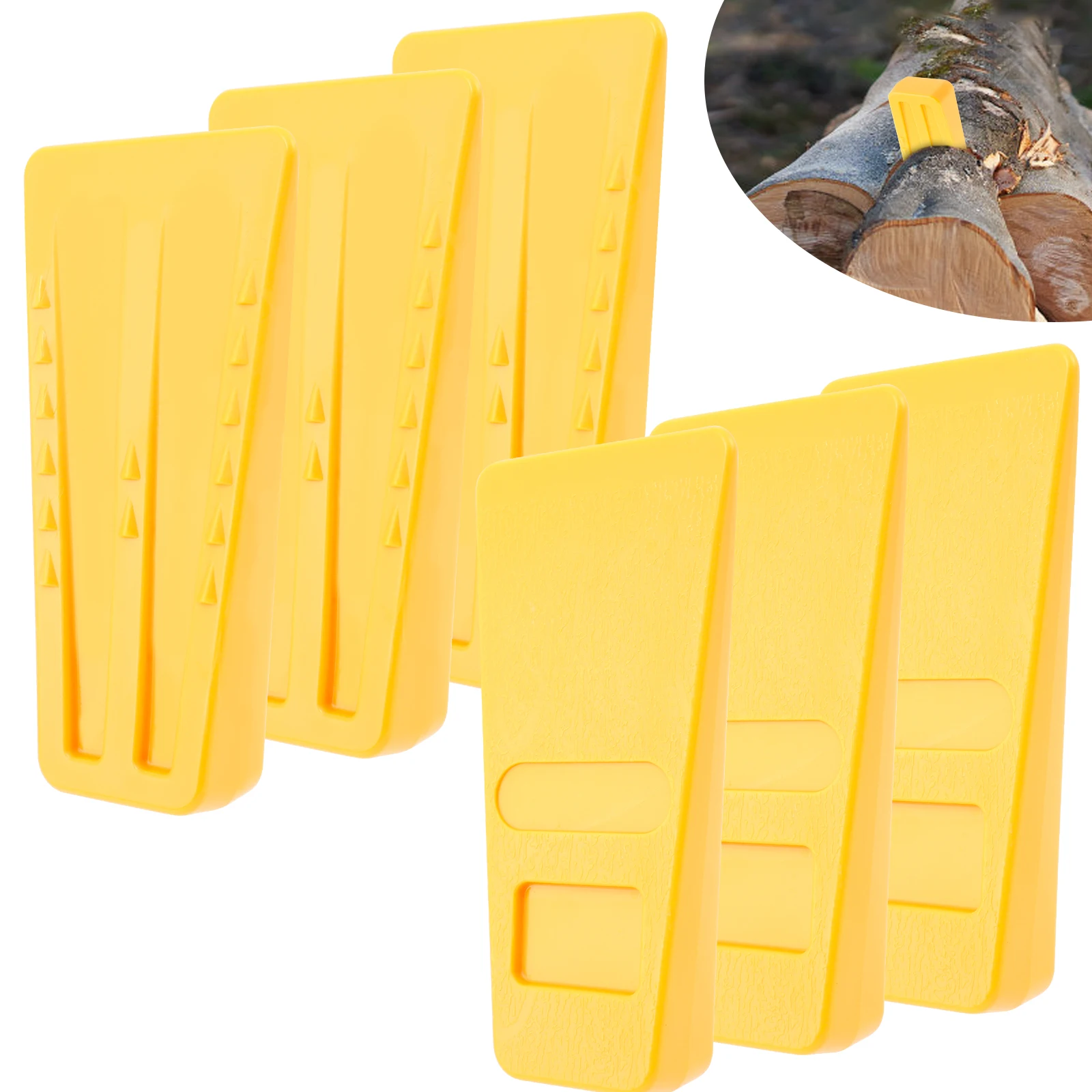 6PCS Reusable Splitting Wedges Wear Resistant Chainsaw Wedges Plastic Logging Tools Portable Tree Cutting for Tree