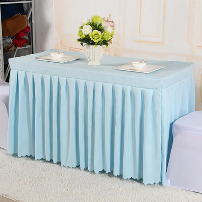 Table Skirt Conference Tablecloth Cold Dining Sign-in Desk Exhibition Activity Desk Cover Red Rectangular Table Cover