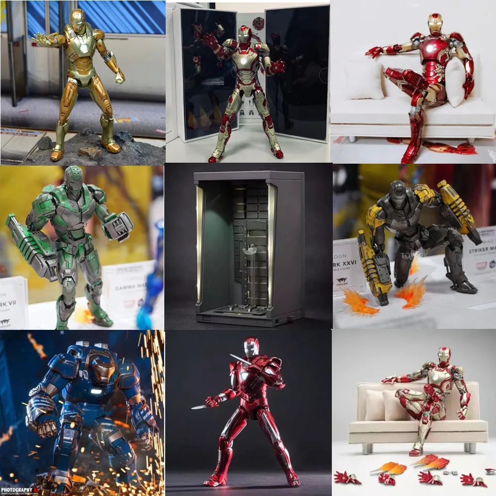 Originale Marvel Iron Man Oman 1/12 Mk38 Lega Di Metallo Mk40 Mk21 Mk25 Mk26 Mk33 Mk42 Mk43Led Marvel Legends Action Figure Toys