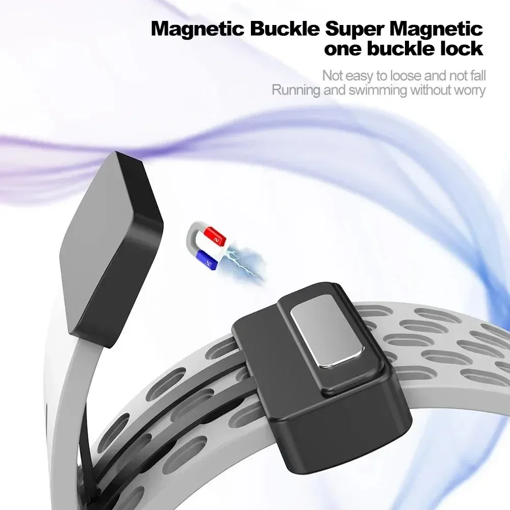 Magnetic Buckle Silicone Sport Strap, 22mm Bracelet
