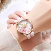 5PCs/Set Women's Silicone Printed Watch Fashion Casual Personalized With Floral Dial Classic Trendy Quartz Watch Combination Set 2