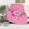 Cartoon K-Kirby Cute Game Blanket Soft Plush Nap Sofa rug for Living Room Warm Office Bedroom Birthday Home Travel Kid Gifts 1