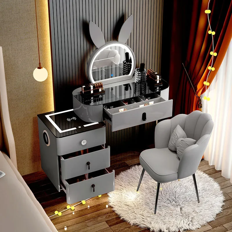 Makeup Cabinets Dressers Organizer Mobile Vanity Laden Nightstand Table Dressers Light Muebles De Dormitorio Bedrooms Furniture