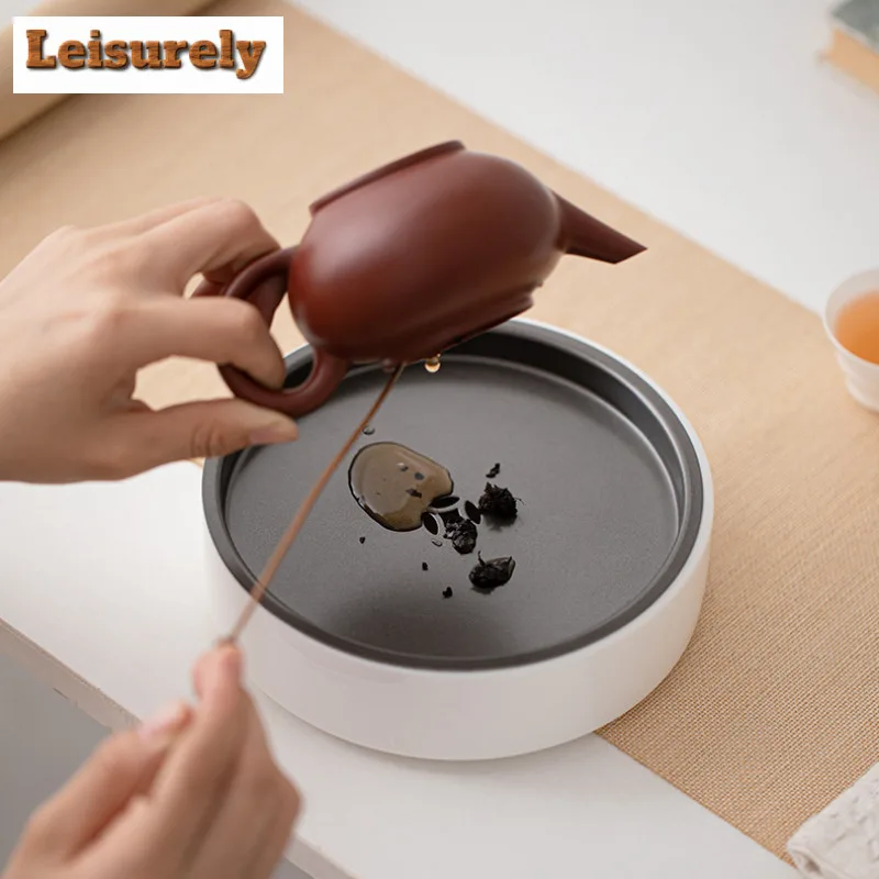 Sheep Fat Jade Porcelain Pot Bearing Holder Boutique Water Storage Dry Brew Table Tea Tray Pot Base Chinese Kung Fu Teaset Craft