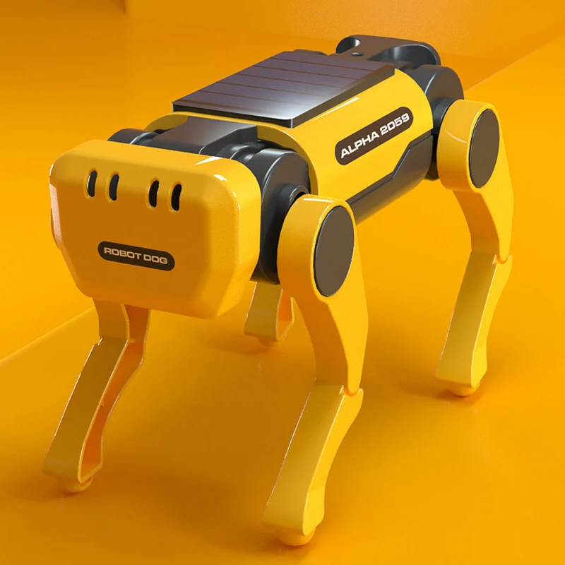 

New Emo Robot Solar Electric Mechanical Dog Cow Children Educational Assembly Tech Puzzle Toy Bionic Smart Robot Dog Toys Gifts
