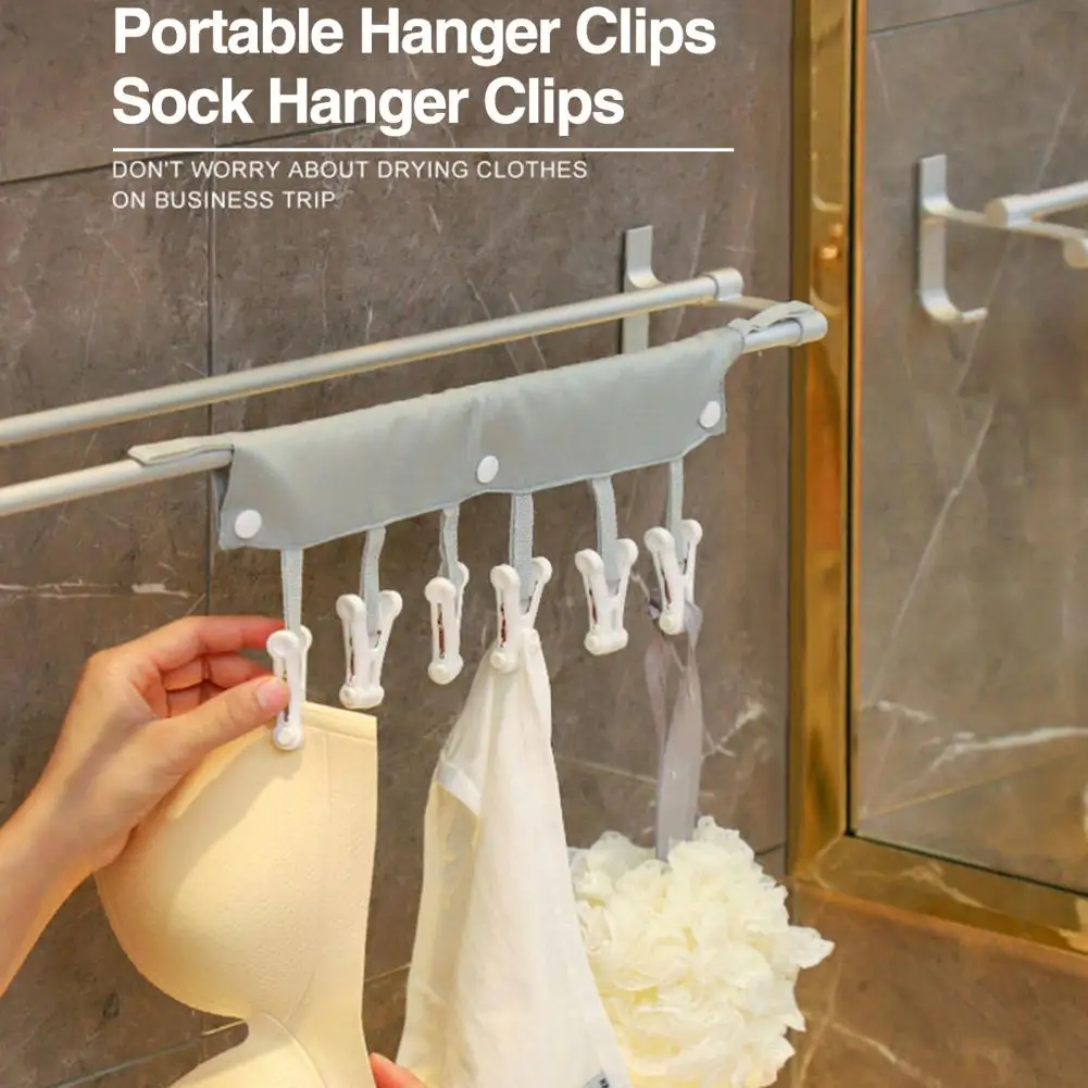 

Space-saving Hanger Clips Versatile Travel Clothesline Hanger With Clips For Drying Swimsuits Socks Towels Portable For Use
