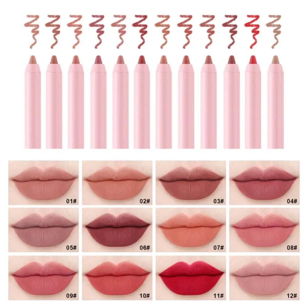 Velvet Matte Lip Liner Pencil Waterproof Lasting Plump Lipstick Natural Outline Lips Contour Line Makeup Lipliner Pen Cosmetic