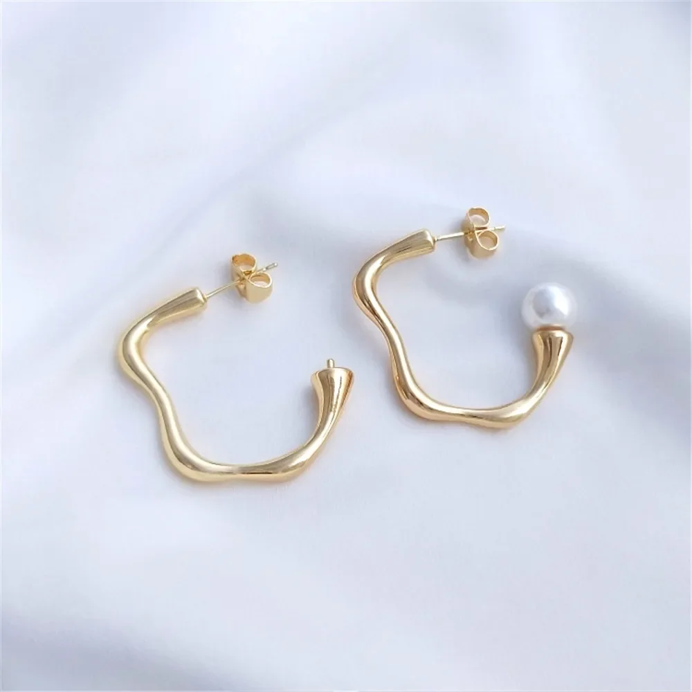 

Серьги-гвоздики из серебра 925 пробы, 14 к, золотого цвета