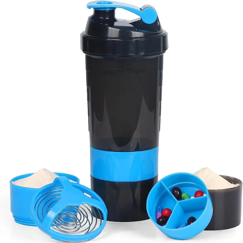 3 Layers Shaker Protein Bottle Powder Shake Cup Plastic Mixing Cup for Body Building Exercise for protein shaker cup