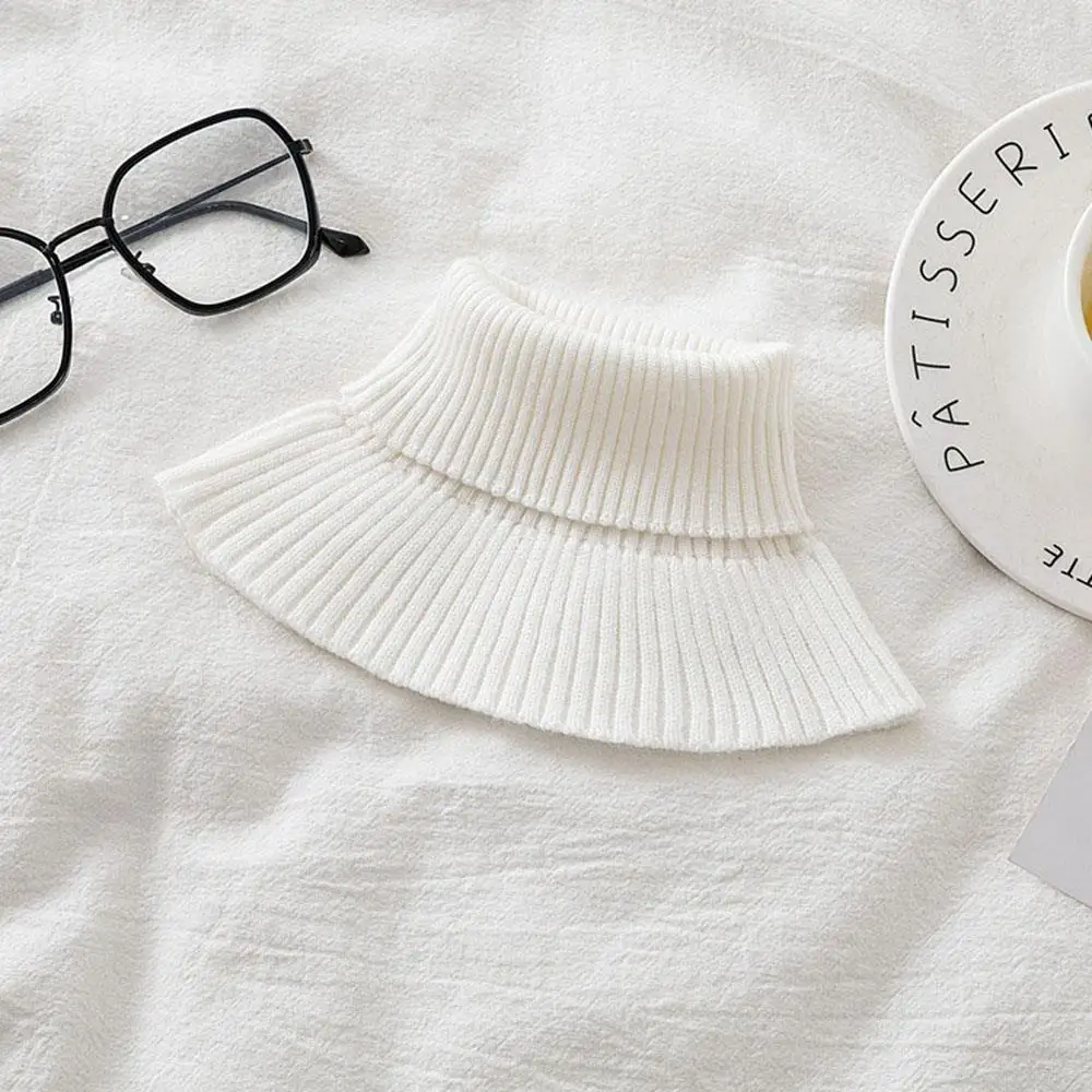 New Womens Fashion Warm Knitted Fake Collar Solid Color Warm Turtleneck Neck Warmer Detachable Winter Windproof High Neck Collar