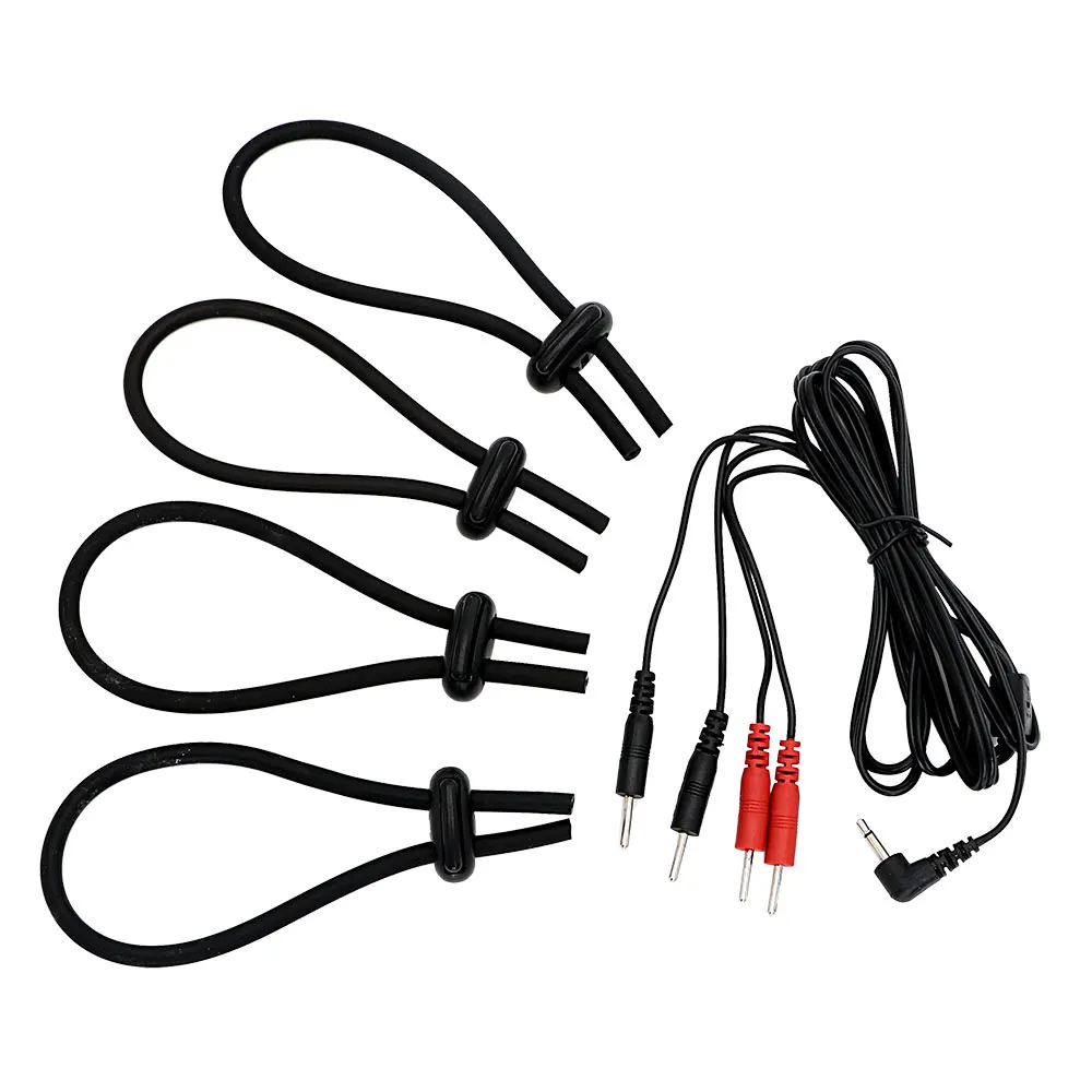 Electric Shock Silicone Loops Peni Ring Estim Cock Ring Penis Massage/Extender/Enlarger BDSM Sex Toys For Men Real Masturbator
