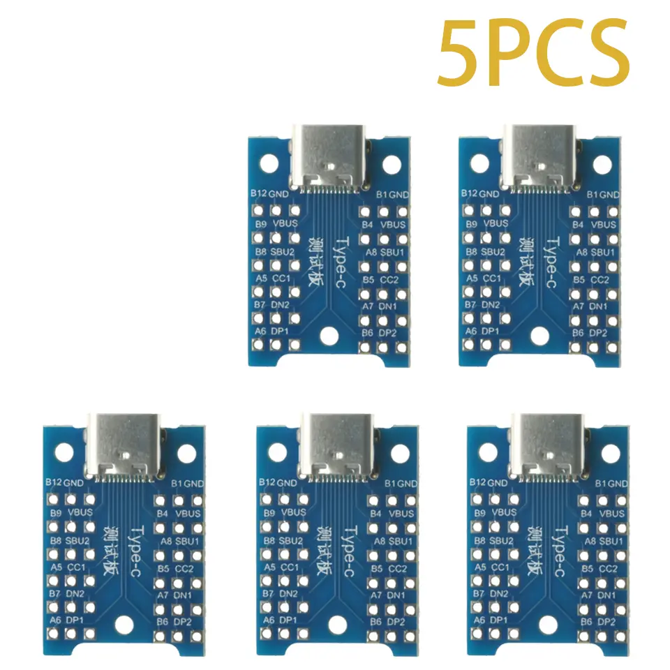 1-50pcs USB Type-C Breakout Board – All Pins Exposed, VBUS GND DP DN CC SBU, for Charging & Data Debugging, DIY Electronics image 7