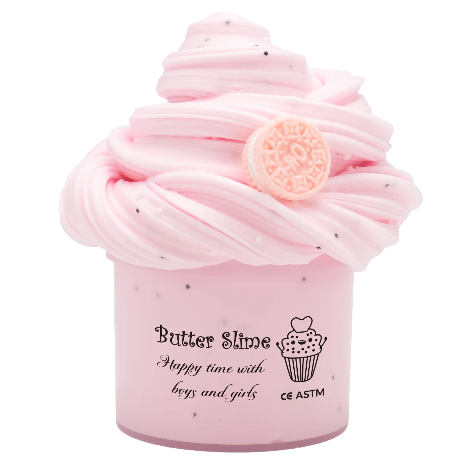 70ml Scented Cookies Butter Slime Kit - Blue Pink Charms Slime Soft Fluffy Putty DIY Sludge Christmas Birthday Gift Toys 3