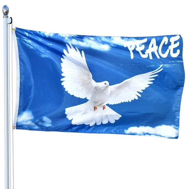 Friedens taube Flagge nach Hause Innen dekorative Outdoor-Dekor Polyester  Banner mit Messing Ösen Frieden und