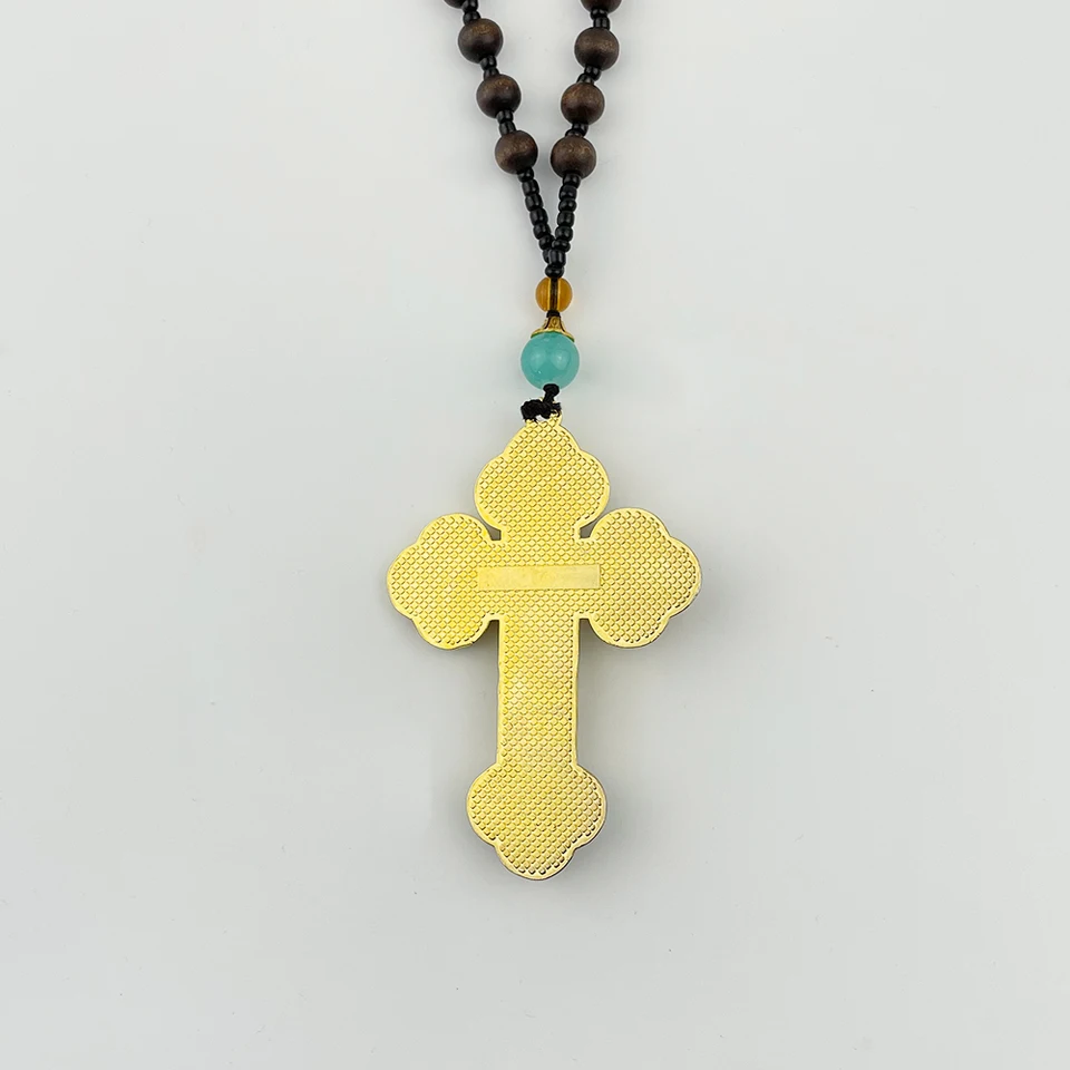 Collana in Oro e pendente Rosario con Croce in Oro - Oro18kt