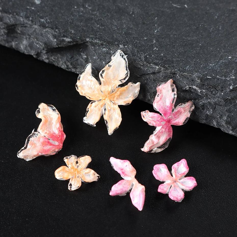 3D 꽃무늬 실리콘 네일 몰드 히비스커스 꽃 디자인 몰드 참 장식 공예 조각 네일 아트 몰딩 도구 매니큐어