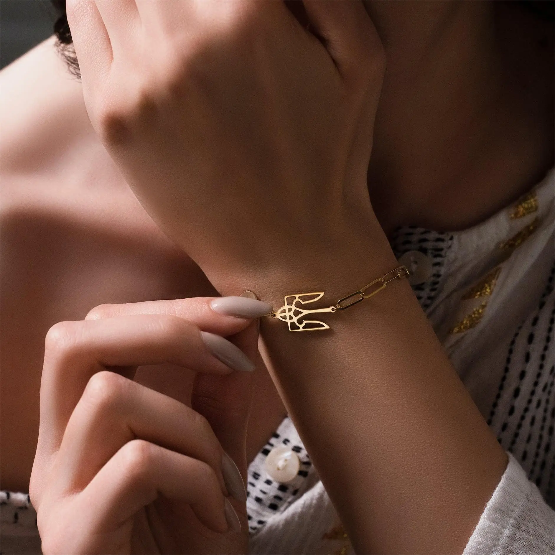 Ukrainian Trident Bracelet Ukrainian Jewelry Trident Pattern Bracelet Party Gift for Friends