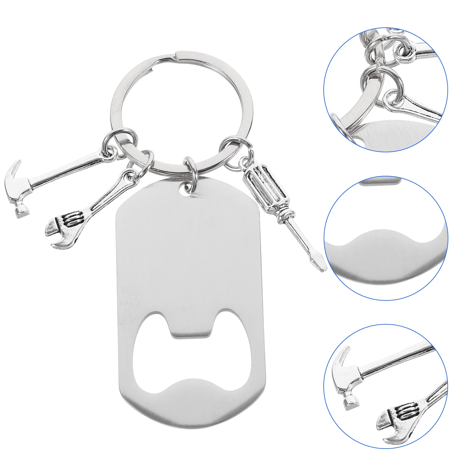 

Stainless Steel Creative Tool Keychain Bottle Opener Metal Bottler Opening Device