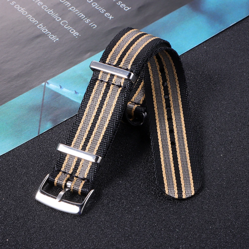 Premium 20mm Nylon Woven Watchband - Vintage French Army Style Strap