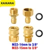 Pressure Washer Quick Connect Kit M22 14mm to 3/8 Hose Quick Connect Fitting Adapter for Power Washer Gun Hose Pump 5000 PSI 1