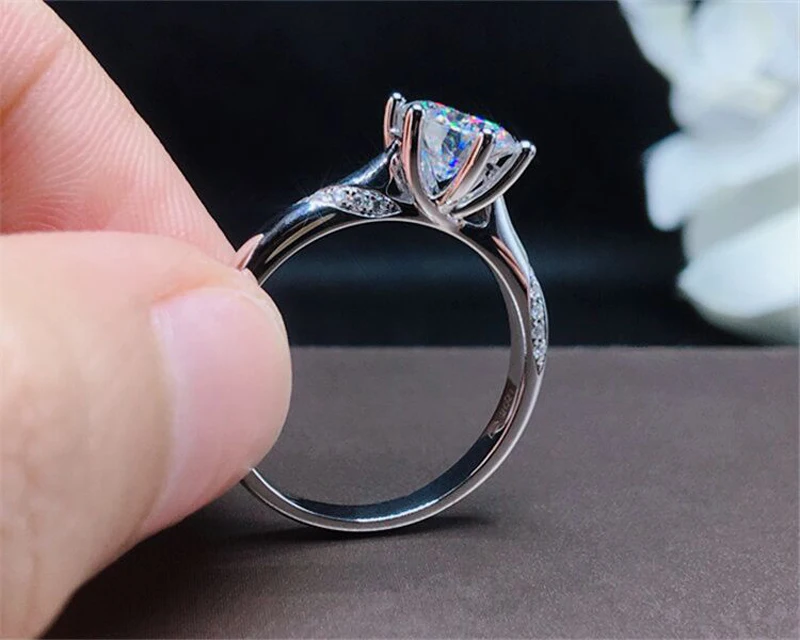 Silver Rings Silver Ring Wedding Rings White Gold Color Tibetan Silver Rings Women Cubic Zircon Wedding Jewelry