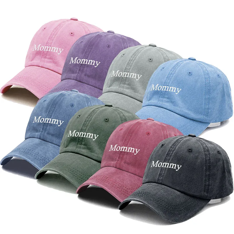 Vintage Washed Cotton Baseball Cap For Women Mommy Embroidery Mom Hat Mother's Day Birthday Gift Wholesale Dropshipping 2