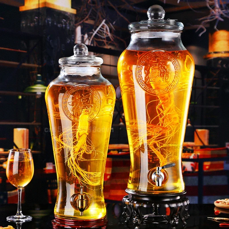 古酒 高麗人参入りガラスボトル 高麗人参酒用【ガラス瓶】(農家さん在庫品)