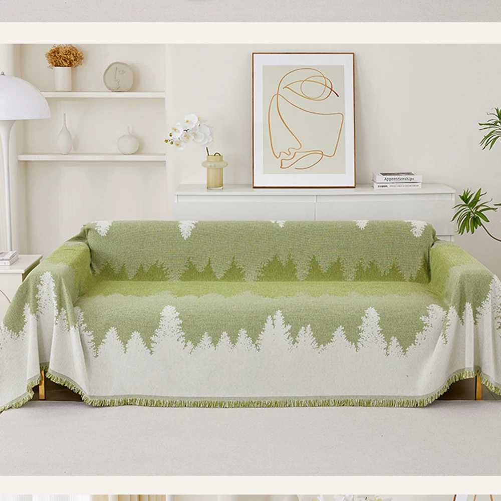 Simple Gradient Sofa Cover Cloth Chenille All-Season Dustproof Scratch-Proof Multifunctional Sofa Covers Blanket Decor Home 2