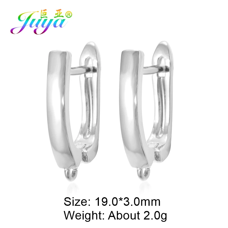 Juya DIY Women's Earring Making Accessories Gold Silver Plated Creative Fastener Shvenzy Ear Wire Earring Hook Material Supplies