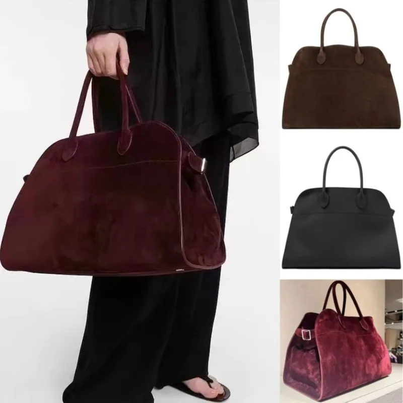 

The R0W Handbag Row Cowhide Large Capacity Women's High Range Suede Tote Bag Minimalist Style Margaux