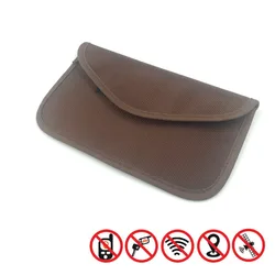 Faraday Cage Signal Blocking Pouch - RFID Safe Fob Protector (Brown)