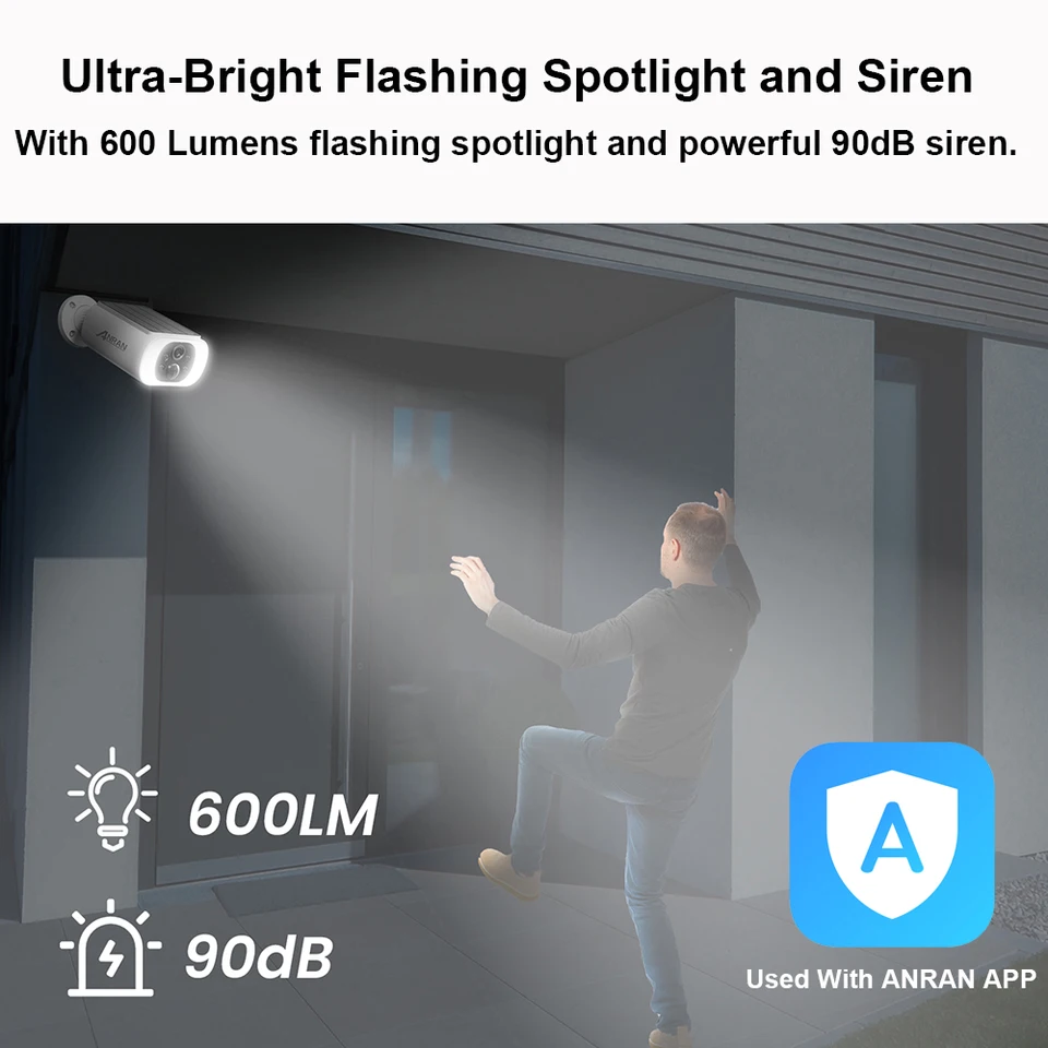 ANRAN 360° PTZ 3G/4G LTE zonne-beveiligingscamera, 2K Geen WiFi-beveiligingscamera, batterijcamera buiten, inclusief simkaart en 32GB SD-kaart, PIR- bewegingsdetectie, kleurnachtzicht, 2-weg audio, G1