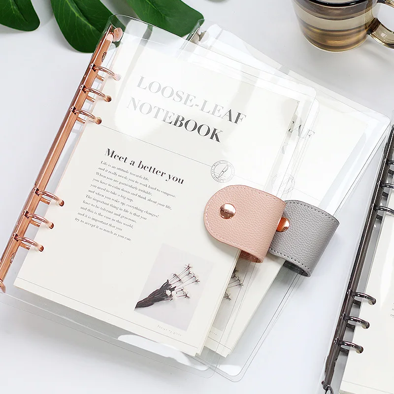 

A5 Rose Gold Transparent With 90Sheet Inner Page Notebook Planner Organizer Binder Books Journal Diary Office Supplies Notebook