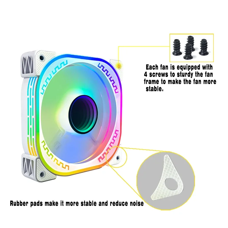 Fan argb 120mm Ar12pro Cooling Cooler 4pin Computer Case Can 5v3pin Unlimited Space 12cm Ventilador IWONGOU Pc Kit Fans Heatsink