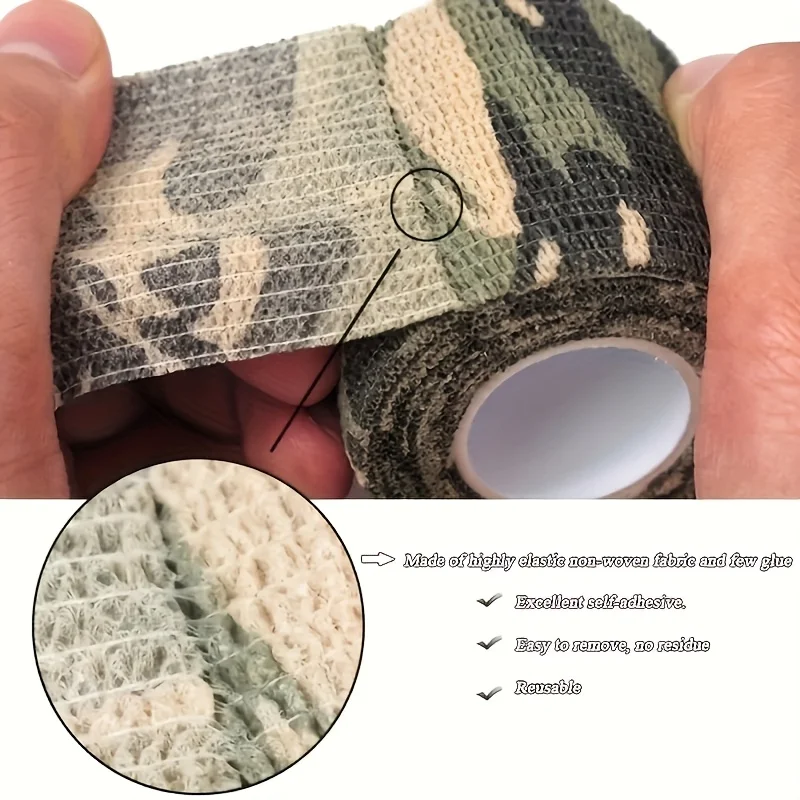 6/12 Rollen selbstklebendes Tarnband, nicht gewebte kohäsive Bandagen, Haustierbandagen, Tarnband. – Detail 4
