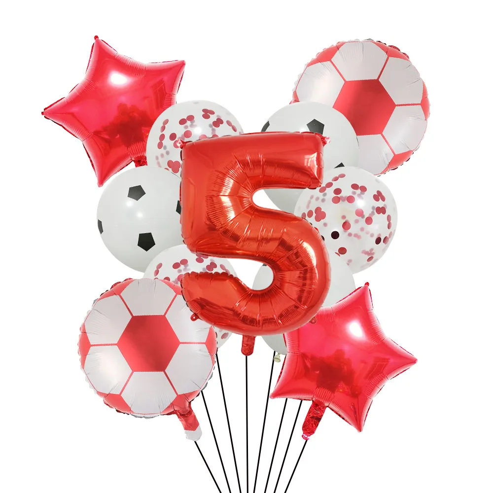 Helium Foil Soccer Balloons - 32-Inch Green Number Ball Sports Party Decorations