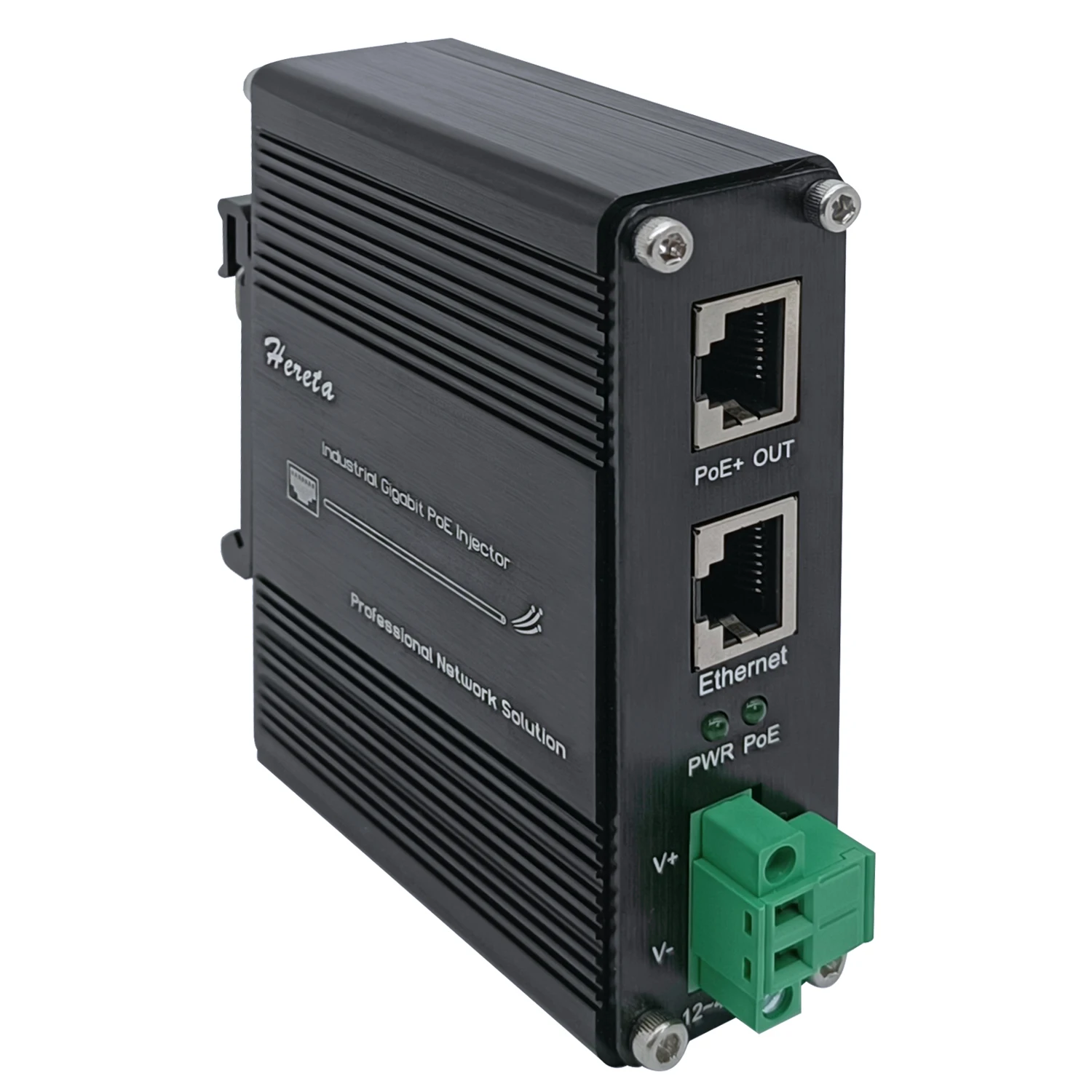 산업용 30W/60W 2.5/5/10 기가비트 PoE 인젝터 IEEE802.3 af/at 10/100/1000Mbps 이더넷 PoE 인젝터 DIN 레일 벽걸이형