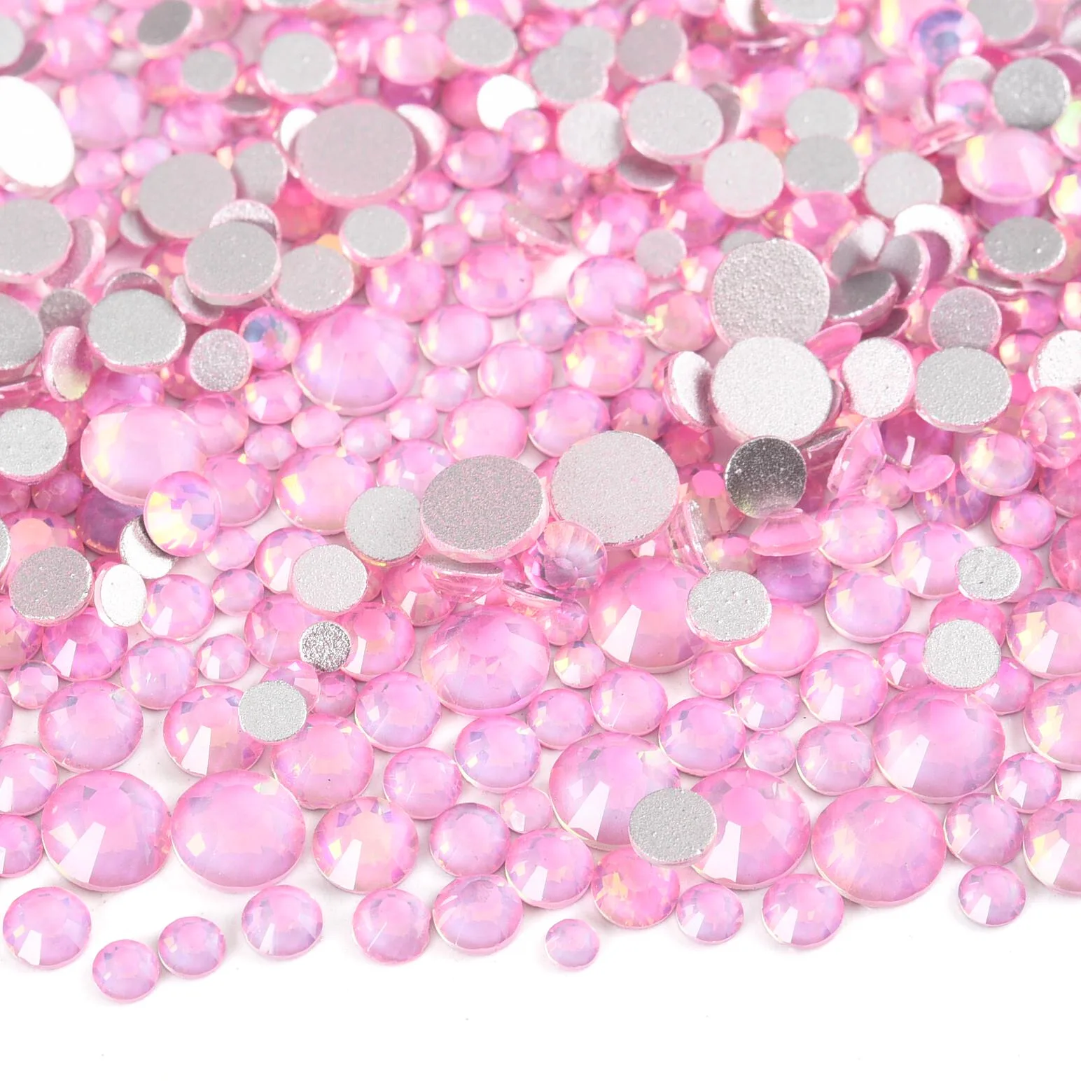 Light Pink GemStone Mix Non-Hotfix Flatback Rhinestones for Nail Art and Garment Decorations