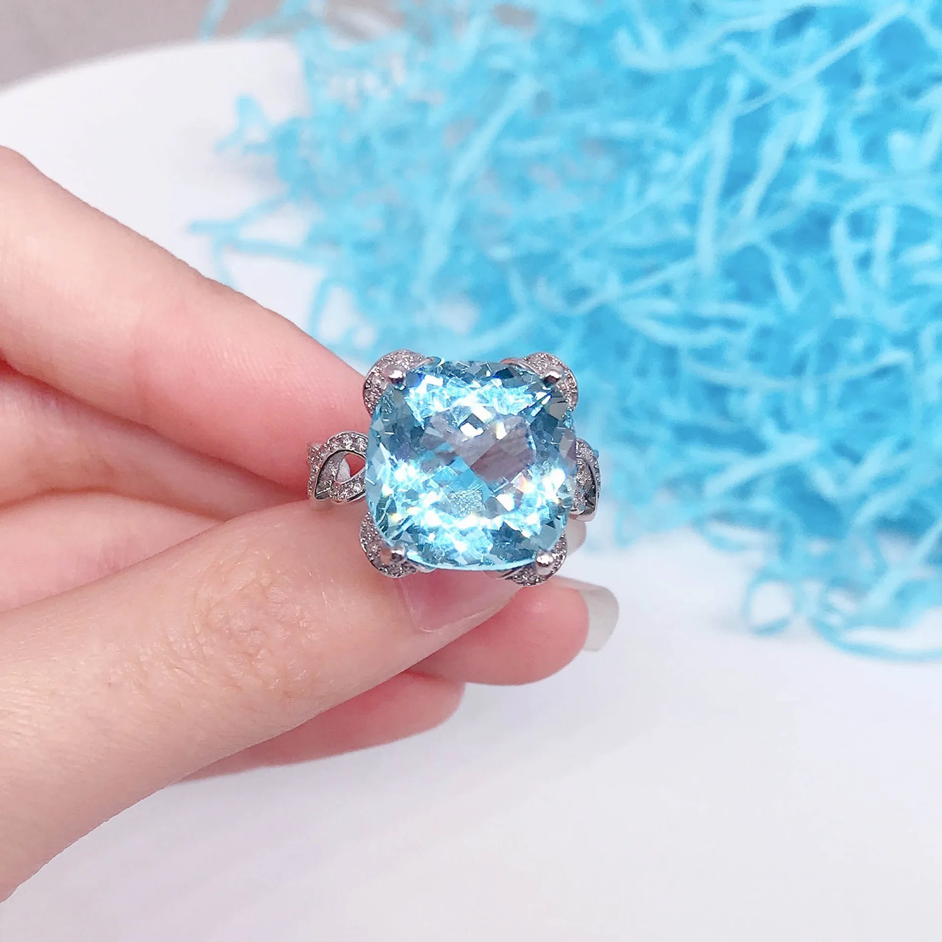 

Genuine 925 Sterling Silver Blue Sapphire Jewellry Ring for Women Anillos De Silver 925 Jewelry Sapphire Gemstone Bizuteria Anel