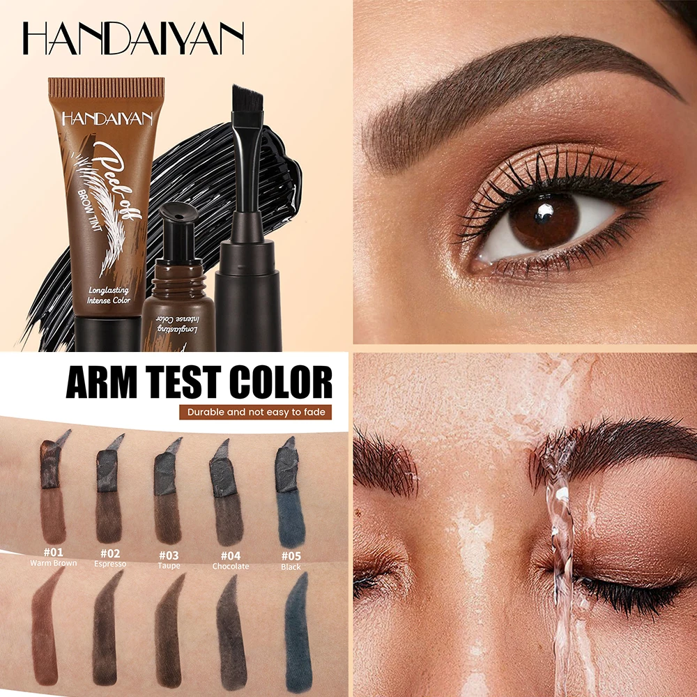 Tear-Off Eyebrow Gel And Brush Combined Long-Lasting Intense Color Sweat-Resistant Semi-permanent Peeling Brow Tint Eye_voghion.com