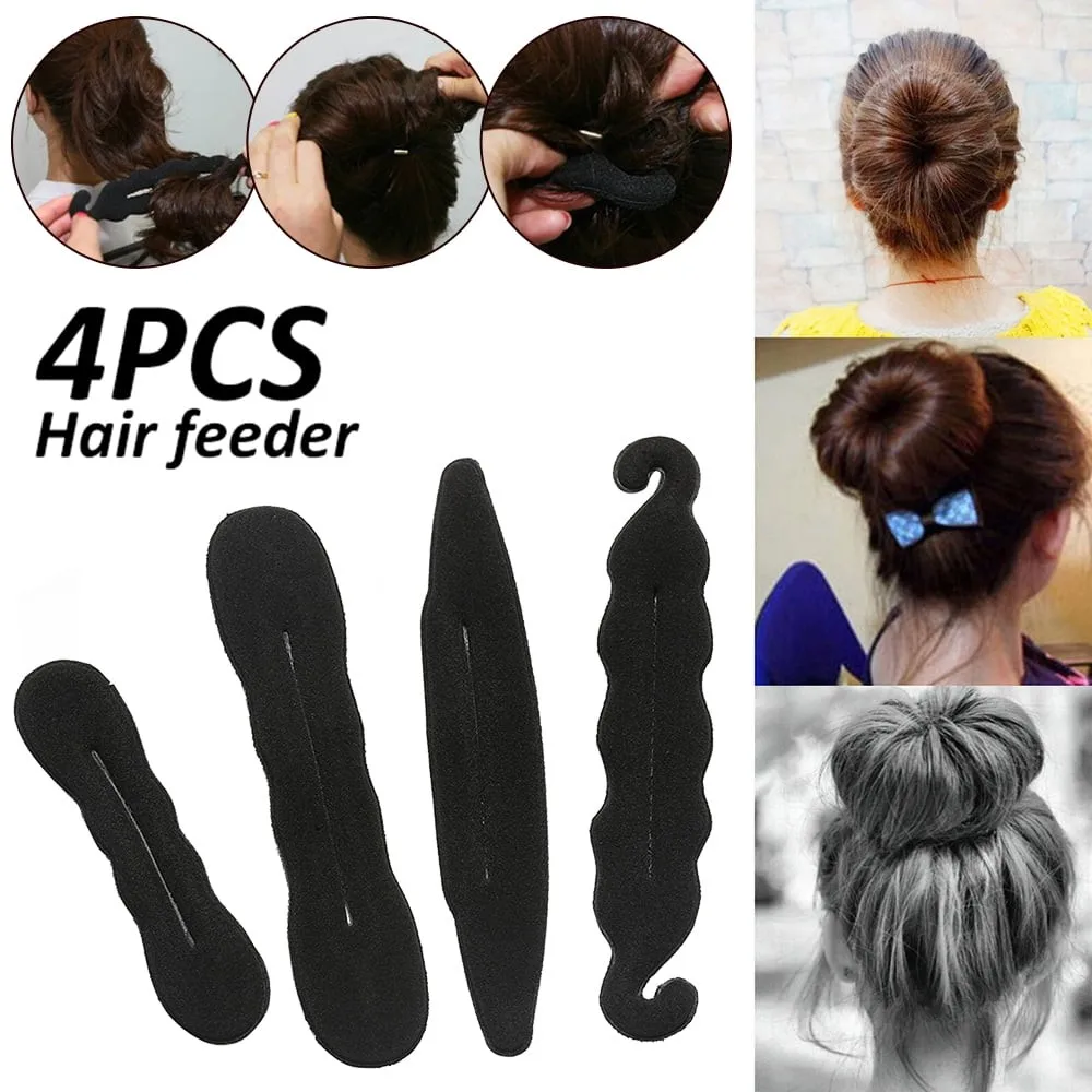 

4pcs/set Magic Foam Sponge Clip Bun Curler Braider Hairstyle Twist Maker Tool Dount Twister Hair Accessories Styling Fashion